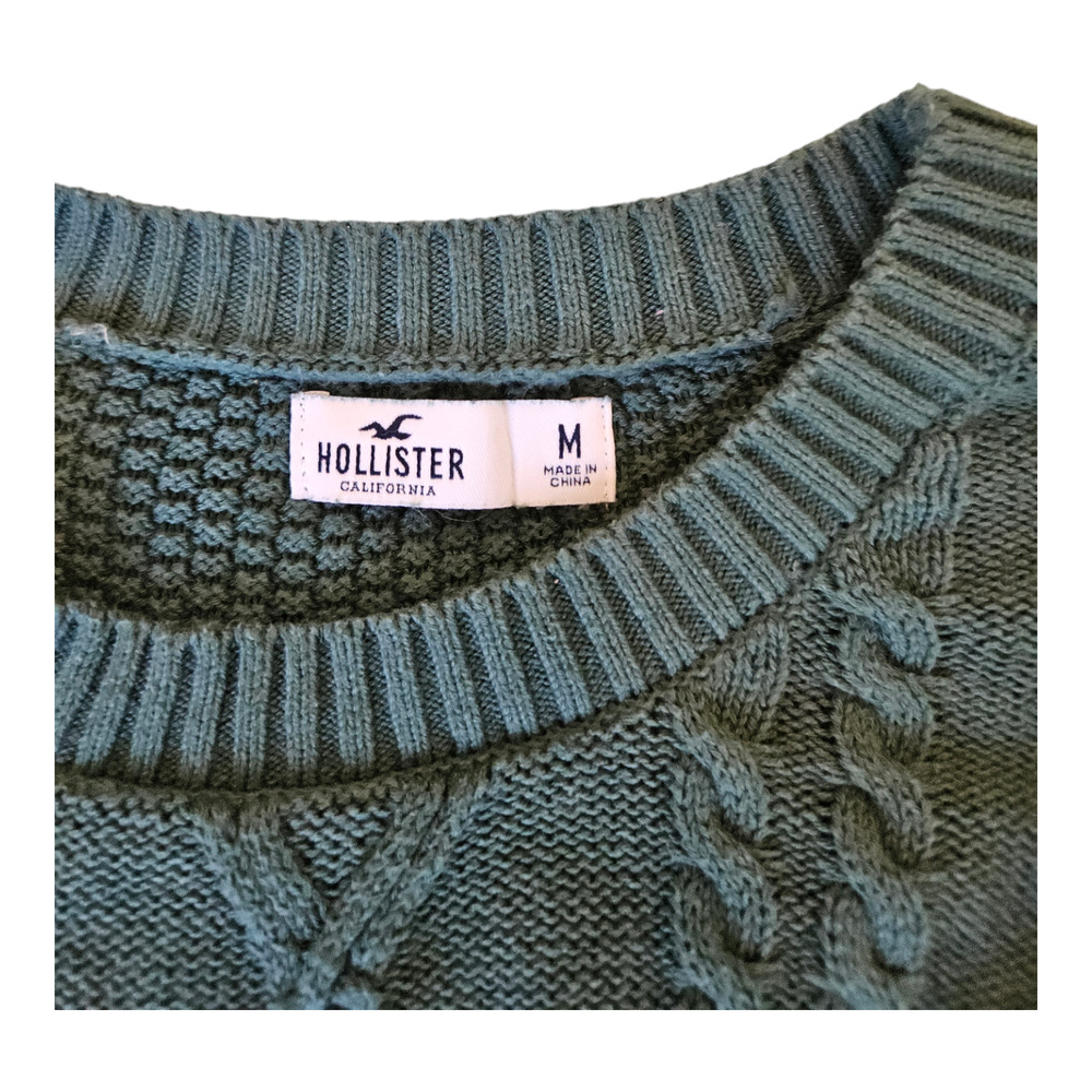 Hollister Medium Green Long Sleeve Knit Sweater - Picture 2 of 6